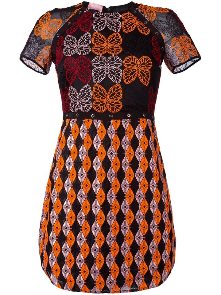 Giamba Embroidered Dress - Black