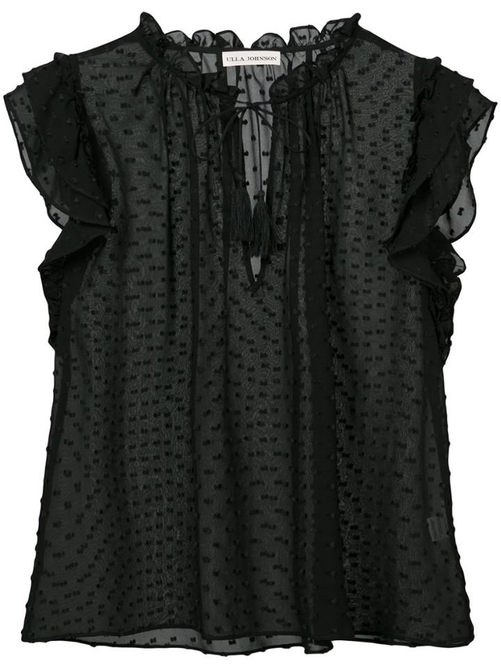 Ulla Johnson Sheer Polka Dot Blouse - Black