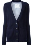 Sacai Striped Back Cardigan, Women's, Size: 1, Blue, Cotton/polyester