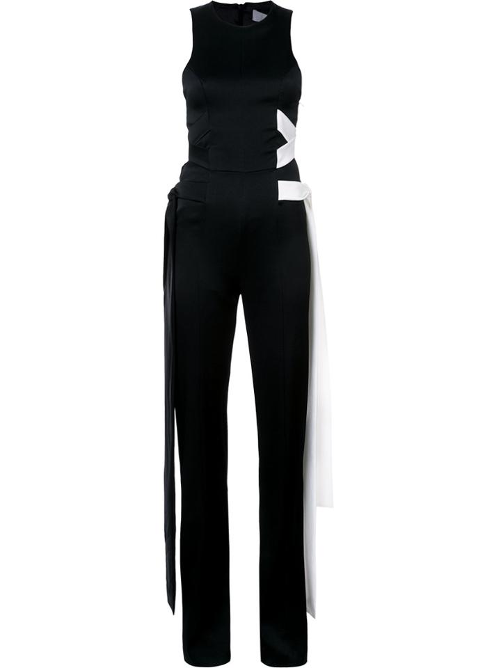 Galvan Jumpsuit With Lace-up Sides - Black