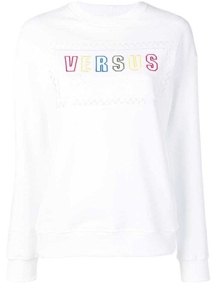 Versus Logo Embroidered Sweatshirt - White