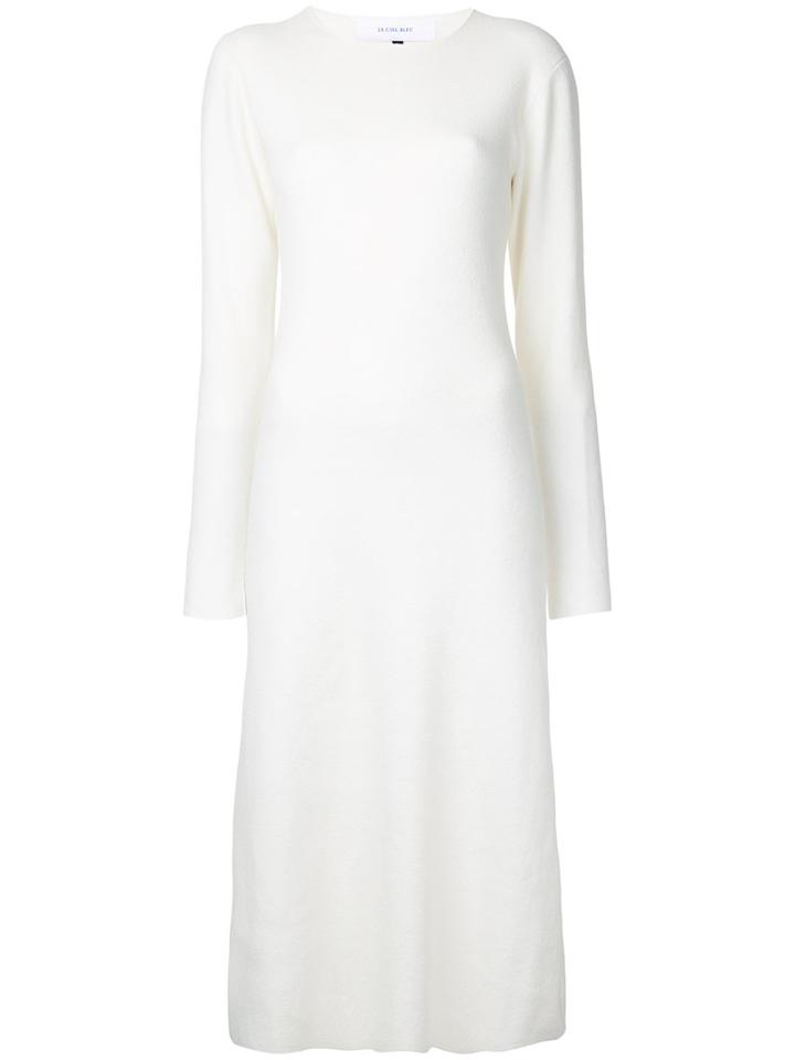 Le Ciel Bleu Knitted Midi Dress, Women's, Size: 36, White, Cotton/nylon/polyester