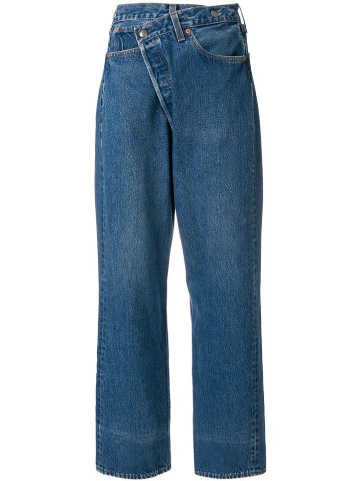 R13 Asymmetric Boyfriend Jeans - Blue