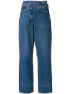 R13 Asymmetric Boyfriend Jeans - Blue