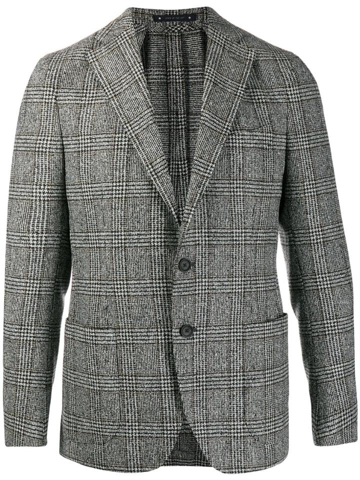 Bagnoli Sartoria Napoli Check Print Single-breasted Blazer - Black