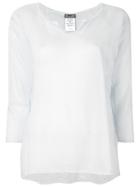 Kristensen Du Nord Sheer V-neck Top - Blue