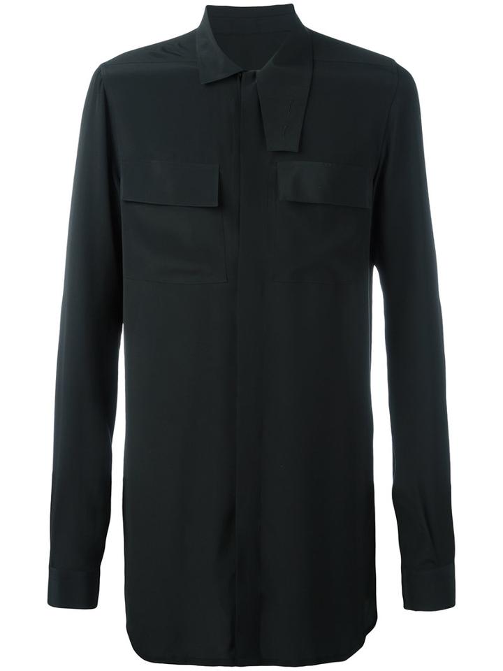 Rick Owens Field Shirt, Size: 46, Black, Silk/acetate