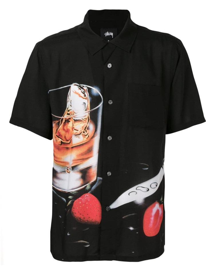 Stussy Graphic Print Shirt - Black