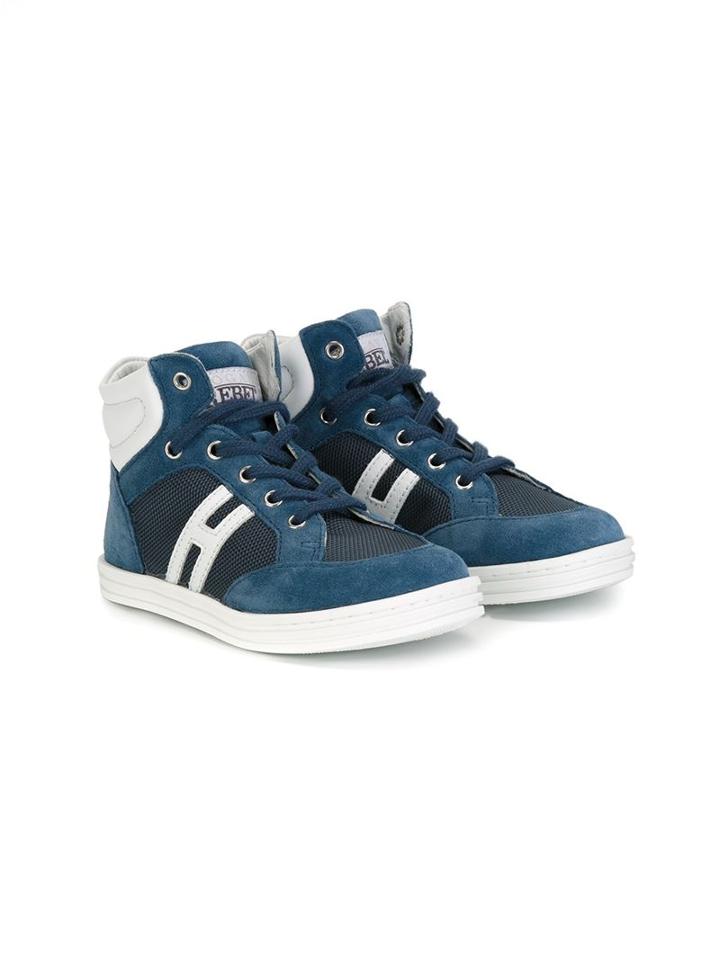 Hogan Kids Rebel Hi-top Sneakers, Girl's, Size: 24, Blue