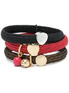 Marc Jacobs Logo Charm Hair Ties - Red