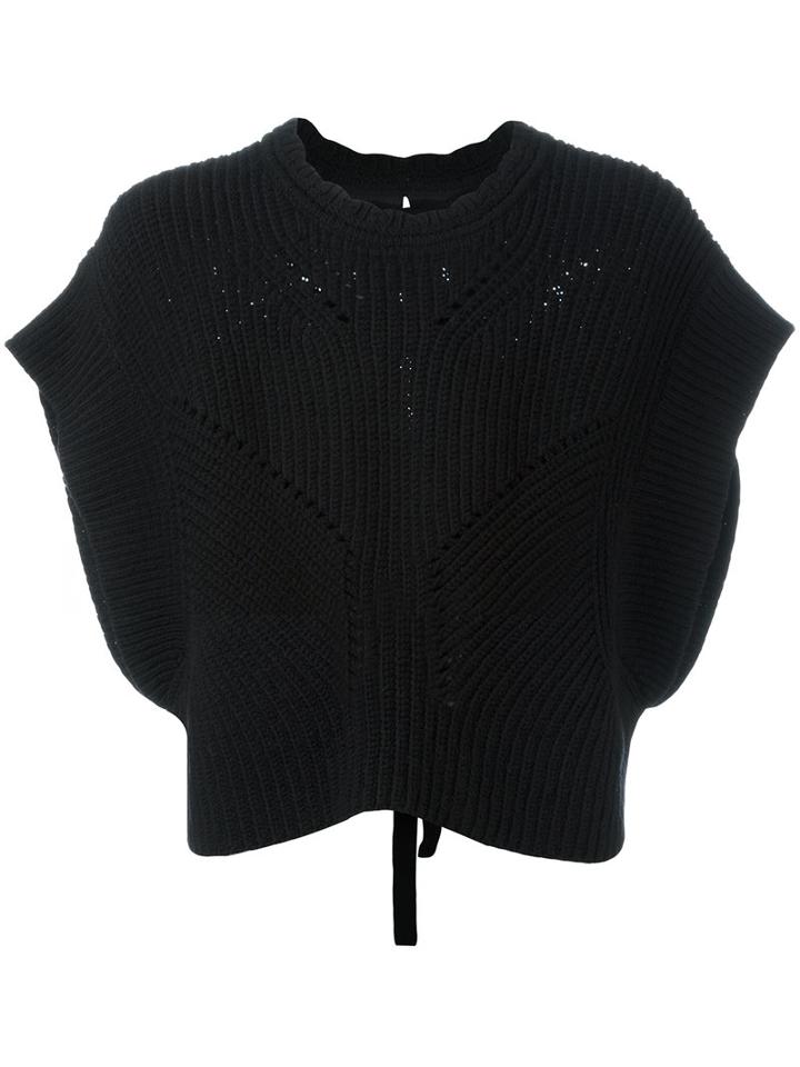 Isabel Marant - Guyo Top - Women - Cotton/wool/pbt Elite - 40, Women's, Black, Cotton/wool/pbt Elite