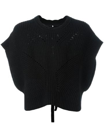 Isabel Marant - Guyo Top - Women - Cotton/wool/pbt Elite - 40, Women's, Black, Cotton/wool/pbt Elite