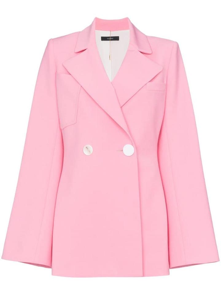 Ellery Calling Card Wool Blend Blazer Jacket - Pink