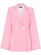 Ellery Calling Card Wool Blend Blazer Jacket - Pink