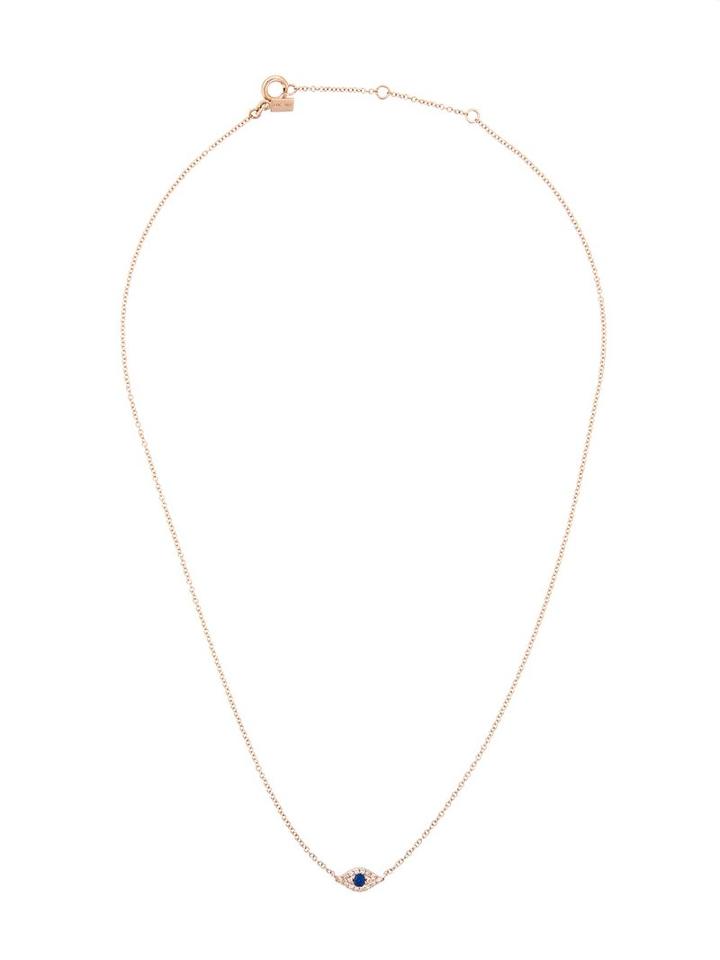 Ef Collection Diamond Evil Eye Necklace, Metallic