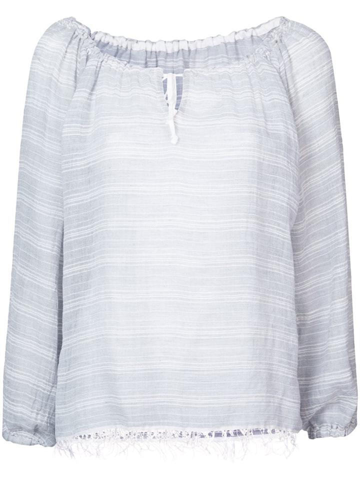 Lemlem Drawstring Neck Blouse - Grey
