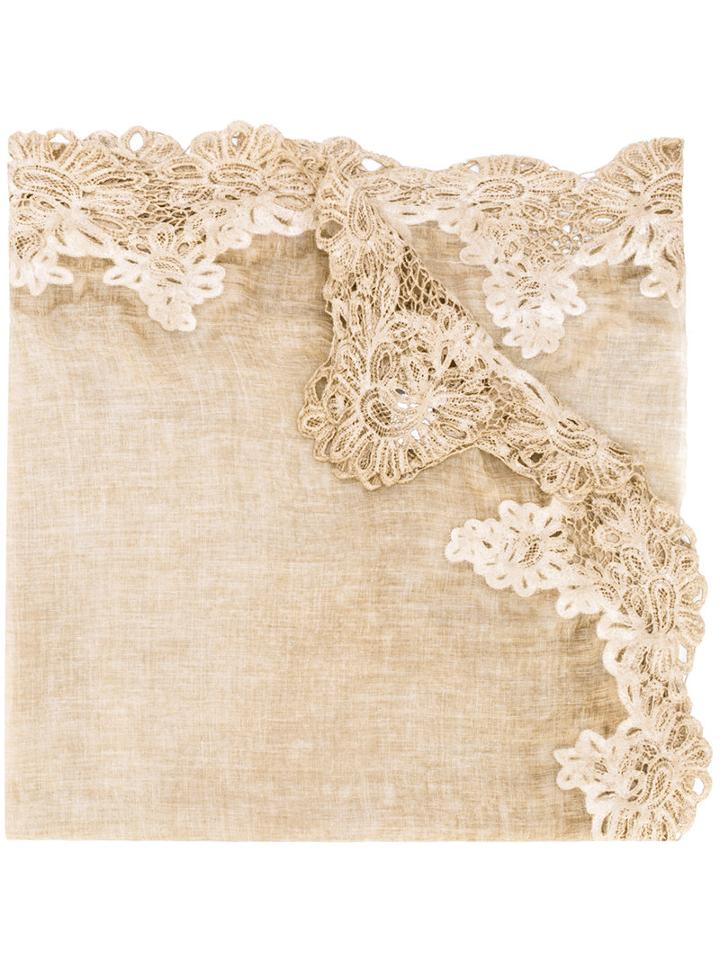 Faliero Sarti - Embroidered Scarf - Men - Cotton - One Size, Nude/neutrals, Cotton