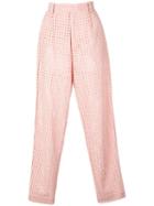 Fleur Du Mal Tapered Eyelet Trousers - Pink