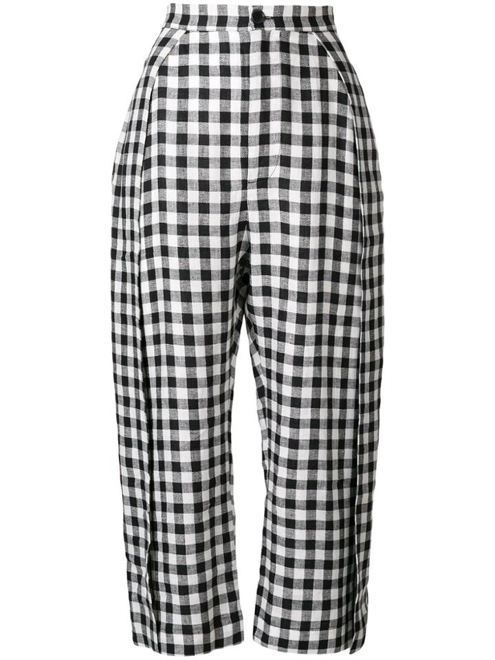 Henrik Vibskov Checkered Cropped Trousers - Black