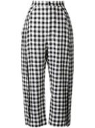 Henrik Vibskov Checkered Cropped Trousers - Black