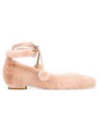 Natasha Zinko Lace-up Ballerina Flats - Nude & Neutrals