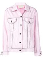 Marco De Vincenzo Oversized Fit Denim Jacket - Pink