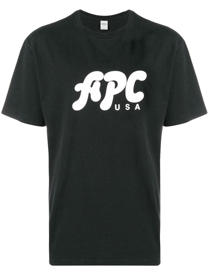 A.p.c. Printed Logo T-shirt - Black