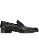 Boss Hugo Boss Textured Penny Loafers, Men's, Size: 11, Black, Calf Leather/leather