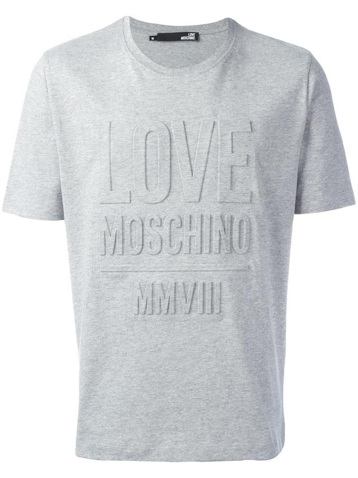 Love Moschino 'st. Love' T-shirt, Men's, Size: Medium, Grey, Cotton