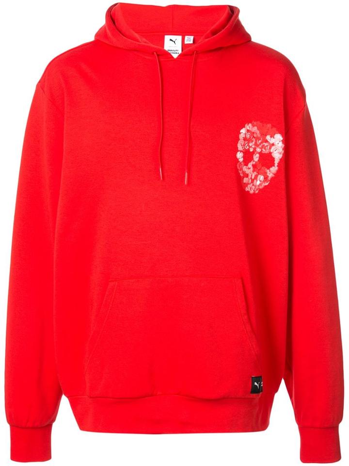 Puma Chest Print Hoodie - Red