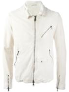 Giorgio Brato Lightweight Jacket, Men's, Size: 46, White, Cotton/leather/polyester