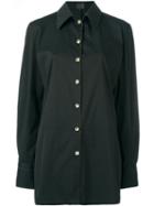 Fendi Vintage Logo Button Shirt, Women's, Size: 44, Black