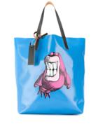 Marni Bruno Bozzetto Print Coated Tote - Blue