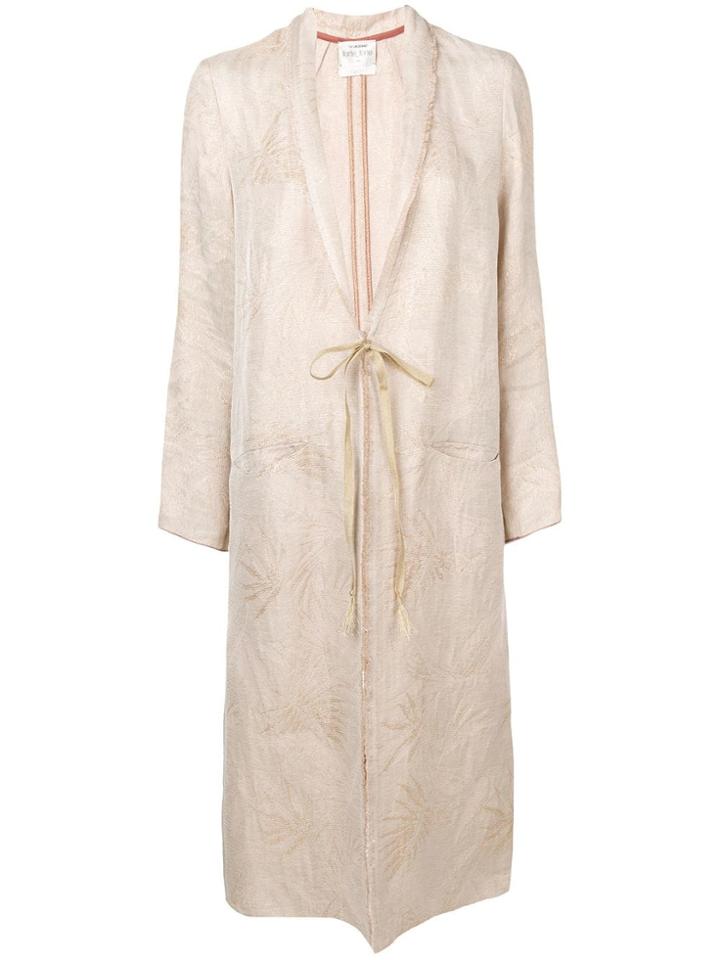 Forte Forte Leaf Embroidered Coat - Neutrals