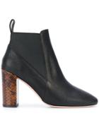 Ps By Paul Smith Snakeskin Effect Heel Ankle Boots - Black