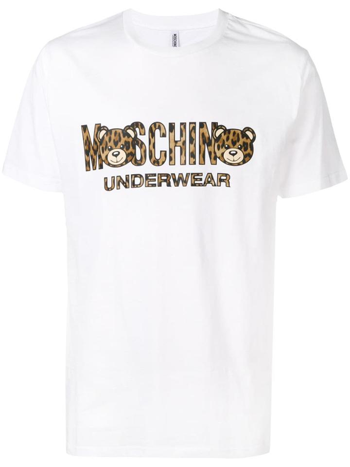 Moschino Leopard Logo T-shirt - White