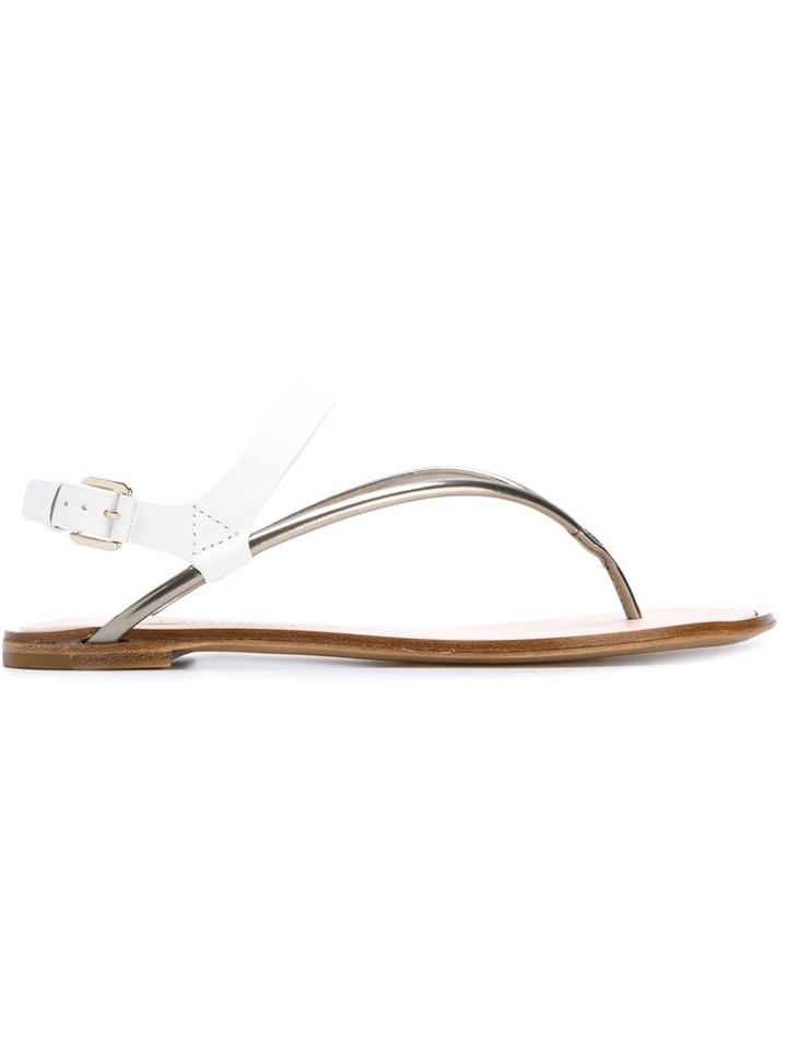 Casadei Ankle Strap Sandals, Women's, Size: 37, White, Leather