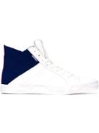 Diesel Hi-top Sneakers, Men's, Size: 44, Blue, Leather/cotton/rubber