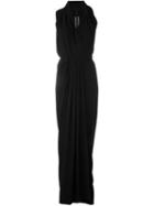 Rick Owens Wrap Evening Dress, Women's, Size: 40, Black, Silk/acetate