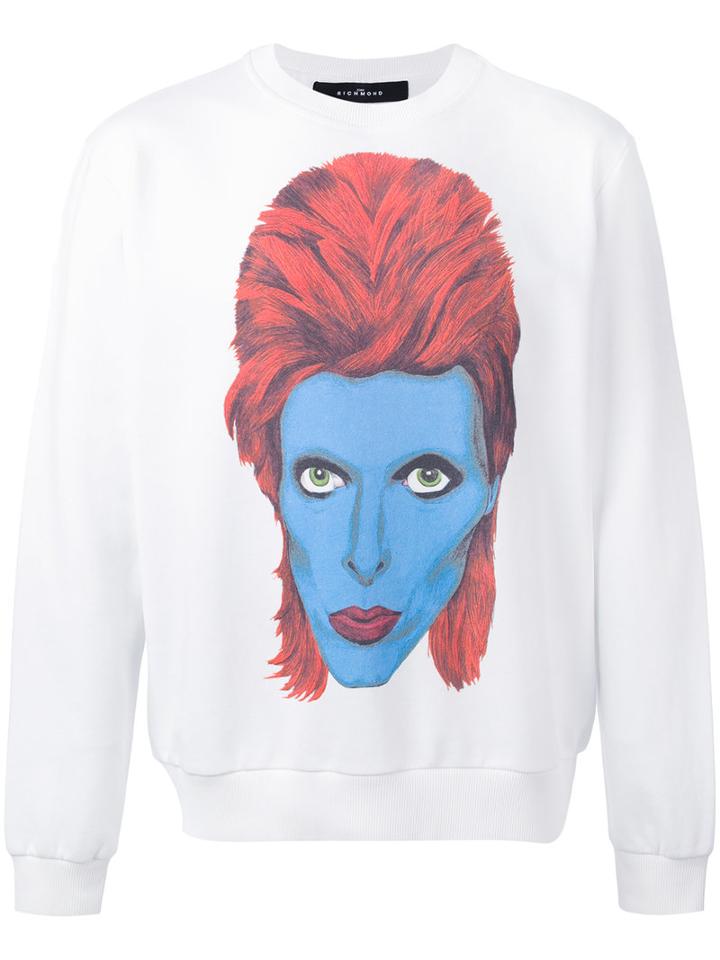John Richmond - David Bowie Print Sweatshirt - Men - Cotton/polyester - M, White, Cotton/polyester