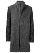 Lost & Found Ria Dunn Resin Sleeves Coat, Men's, Size: Large, Black, Linen/flax/polyester/viscose/virgin Wool