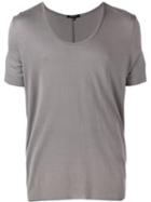 Unconditional - Loose Scoop Neck T-shirt - Men - Rayon - S, Grey, Rayon