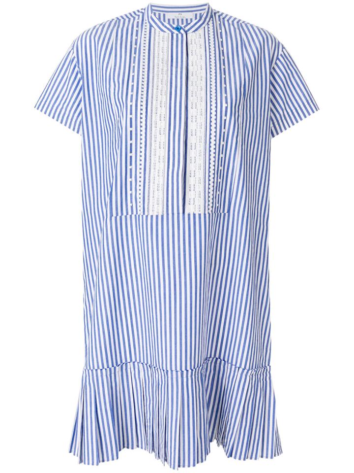 Ps By Paul Smith Striped Drop Pleat Dress - Blue