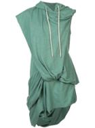Rick Owens Drkshdw Asymmetric Oversized Hoodie - Green