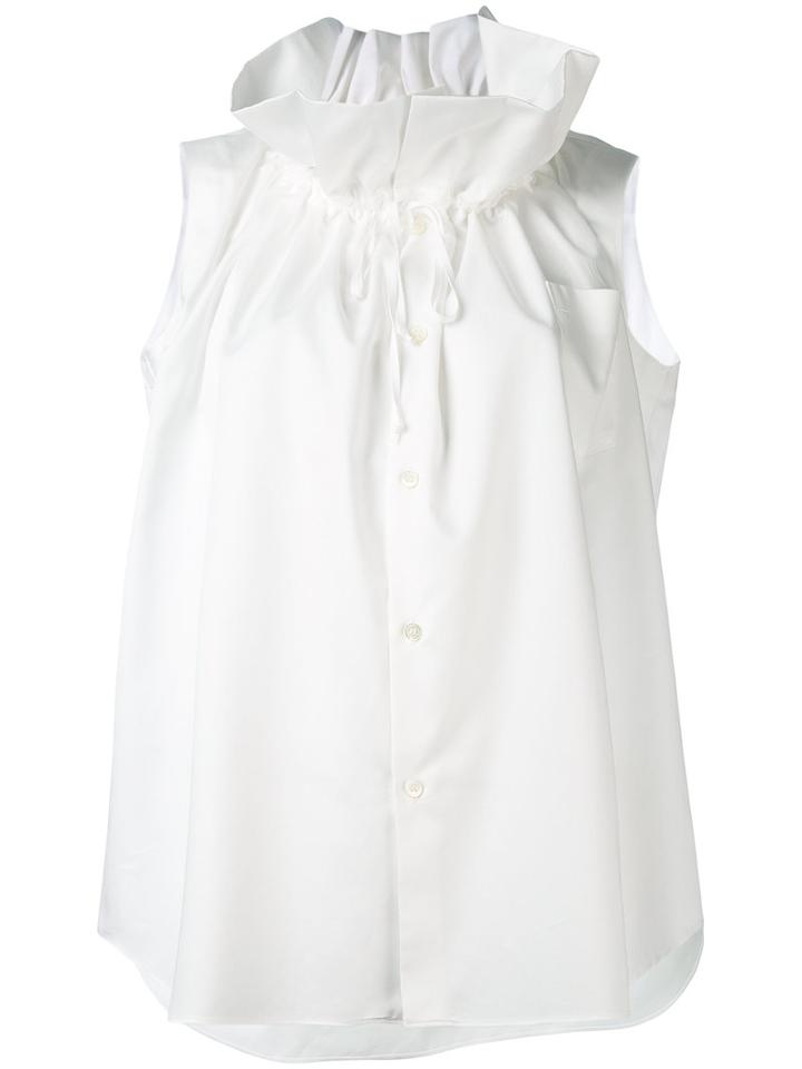 Comme Des Garçons - Frill-detail Blouse - Women - Cotton - S, White, Cotton