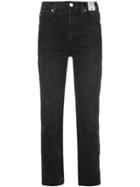 Amo Chloe Crop Piping Jeans - Black