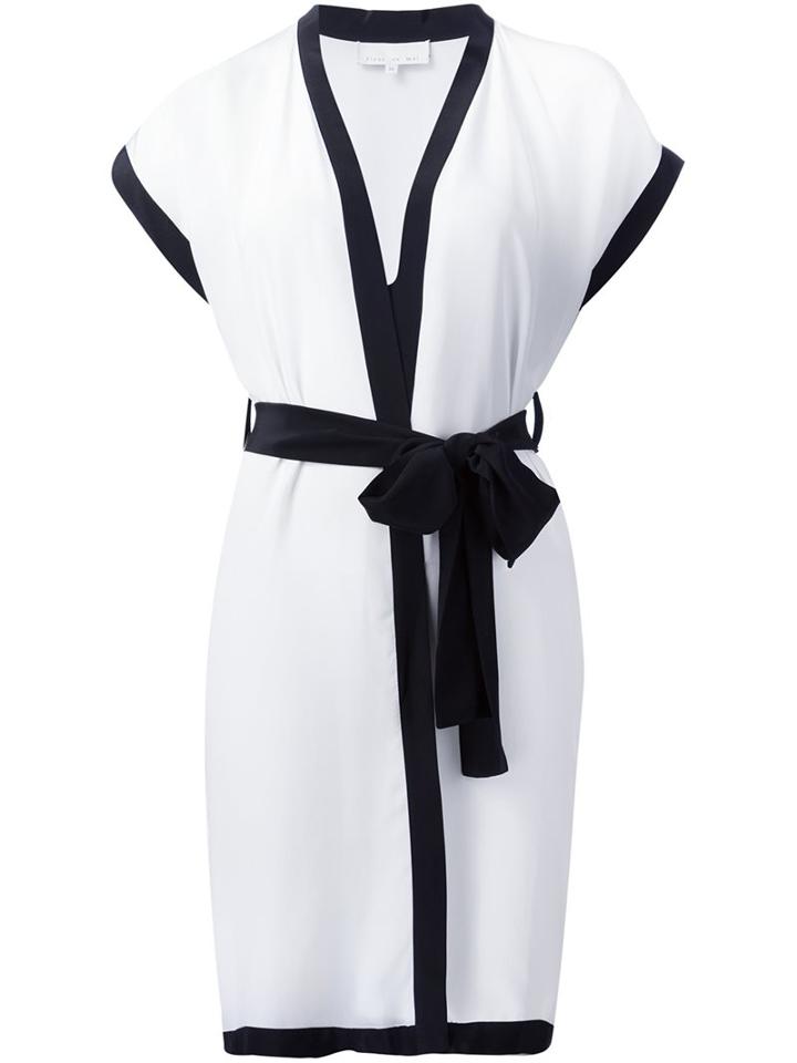 Fleur Du Mal - Short Sleeve Kimono - Women - Silk - Xs, White, Silk