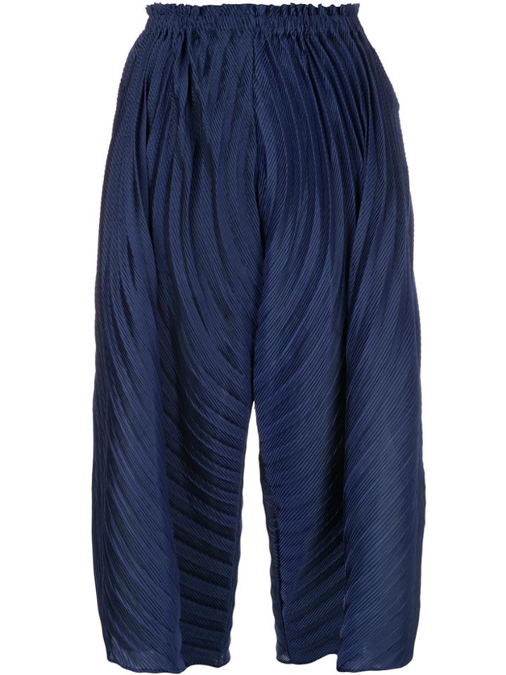 Issey Miyake Cropped Flared Trousers - Blue