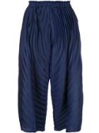 Issey Miyake Cropped Flared Trousers - Blue
