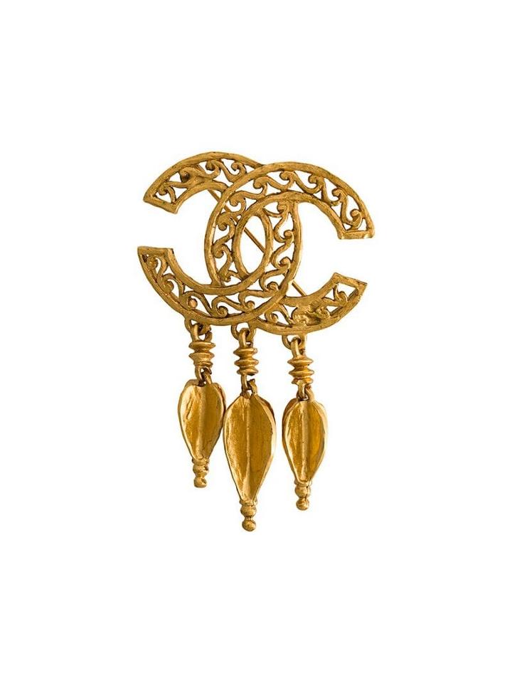 Chanel Pre-owned Cc Fringed Brooch - Metallic